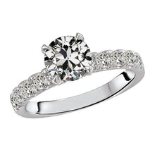 Round Old Mine Cut Natural Earth Mined Diamond Ring With Accents 6 Carats Gold Jewellery