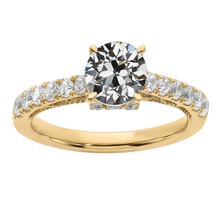 Round Old Mine Cut Natural Earth Mined Diamond Ring Fishtail Set Jewellery 3 Carats Yellow Gold