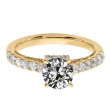 Round Old Mine Cut Natural Earth Mined Diamond Ring Fishtail Set Jewellery 3 Carats Yellow Gold