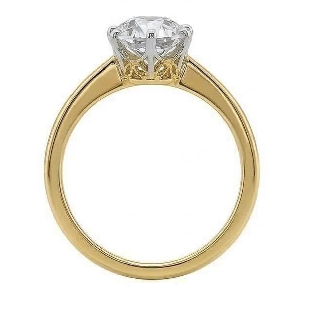 Round Old Mine Cut Natural Earth Mined Diamond Solitaire Wedding Ring 1.50 Carats