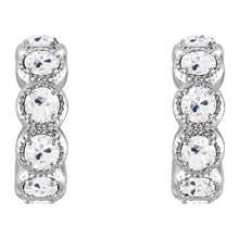 Round Old Mine Cut Real Diamond Open Hoop Earrings 14 Carats Milgrain