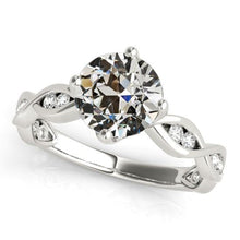 Round Old Mine Cut Natural Earth Mined Diamond Ring Ladies 14K White Gold 3.75 carats