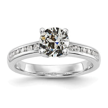 Round Old Mine Cut Real Diamond Ring Prong Channel Set 2.75 Carats