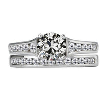Round Old Mine Cut Real Natural Earth Mined Diamond Wedding Ring Set 6 Carats White Gold