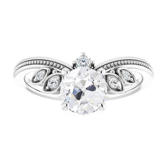 Round Old Miner Genuine Diamond Ring Enhancer Prong Beaded Style 2.75 Carats