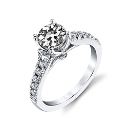 Round Old Miner Genuine Diamond Wedding Ring Women's Jewelry 3.50 Carats