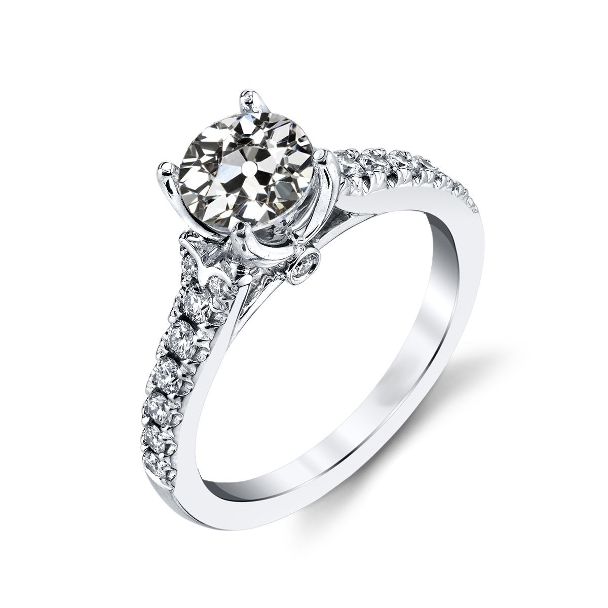 Round Old Miner Diamond Wedding Ring Women's Jewelry 3.50 Carats