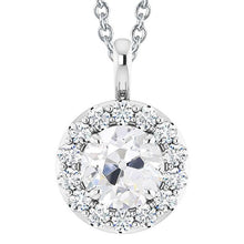 Round Old Miner Halo Women's Natural Diamond Pendant 5 Carats Prong Set