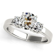 Round Old Miner Natural Diamond 3 Stone Ring Prong Basket Set 3.50 Carats