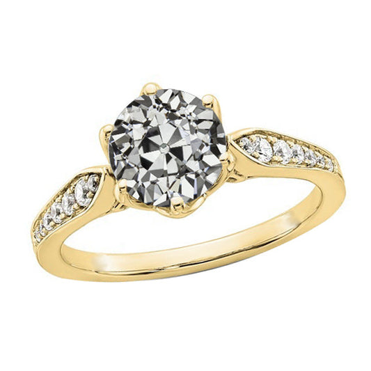 Round Old Miner Natural Diamond Anniversary Ring With Accents 3.25 Carats