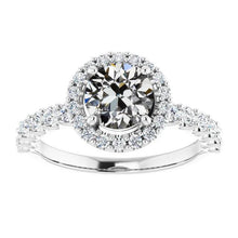 Round Old Miner Natural Diamond Halo Ring Gold Prong Set 4.25 Carats