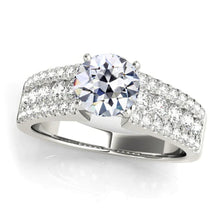 Round Old Miner Natural Diamond Ring Pave Triple Row Accents 5 Carats