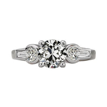 Round Old Miner Natural Earth Mined Diamond Ring Prong Half Bezel Set 5 Carats