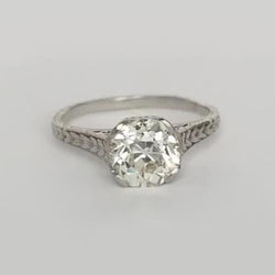 Round Old Miner Natural Diamond Solitaire Ring Vintage Style 1.50 Carats