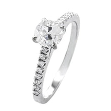 Round Old Miner Natural Diamond Solitaire Ring With Accents 2 Carats