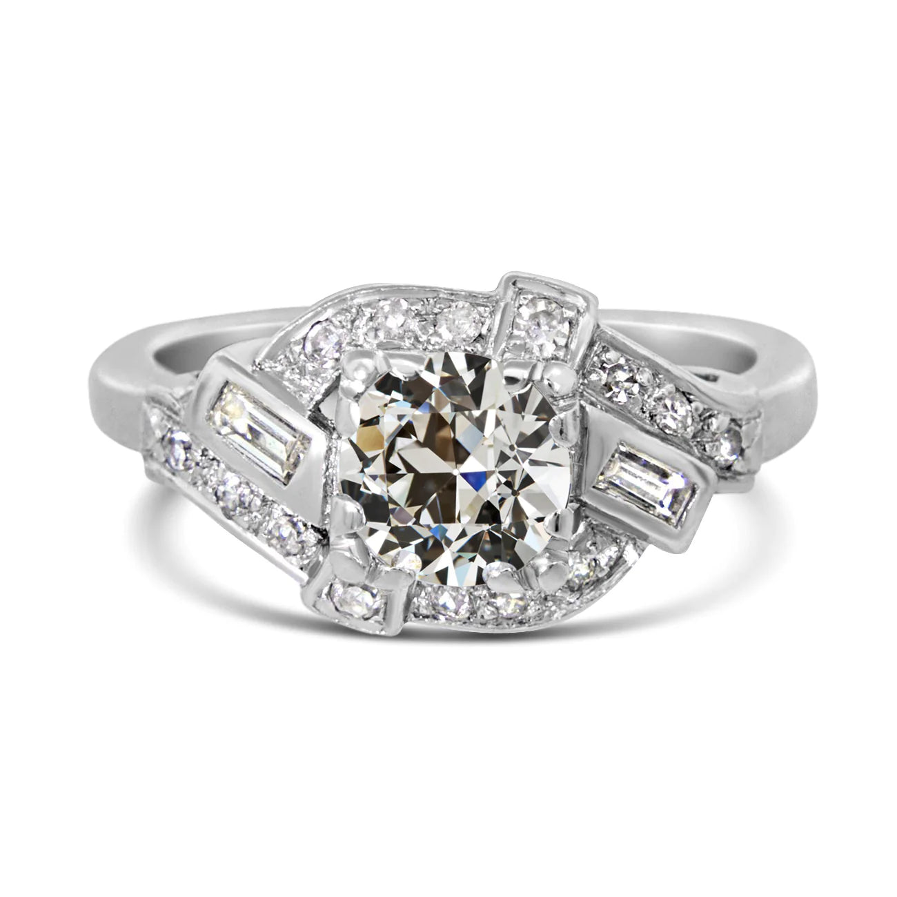 Round Old Miner Natural Diamond Wedding Ring White Gold Jewelry 3.50 Carats