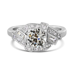 Round Old Miner Natural Earth Mined Diamond Wedding Ring White Gold Jewellery 3.50 Carats