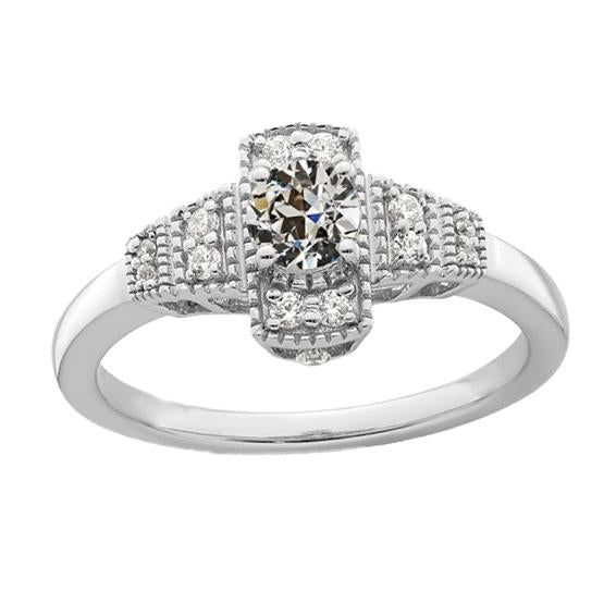 Round Old Miner Natural Earth Mined Diamond Anniversary Ring 2.25 Carats White Gold