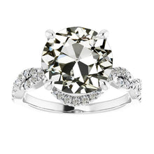 Round Old Miner Real Diamond Engagement Ring Twisted Shank 8 Carats