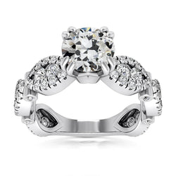 Round Old Miner Real Diamond Fancy Ring Double Prong Set 7.50 Carats