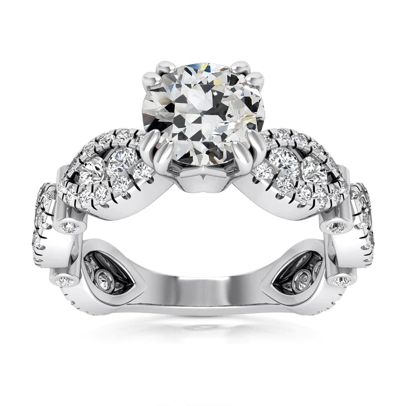 Round Old Miner Real Diamond Fancy Ring Double Prong Set 7.50 Carats