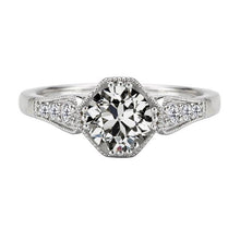 Round Old Miner Real Natural Earth Mined Diamond Lady's Ring 14K White Gold Jewellery 3 Carats