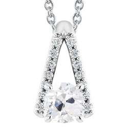 Round Old Miner Real Natural Earth Mined Diamond Pendant With Chain Slide Necklace 4 Carats