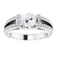 Round Old Miner Real Diamond Ring Bar Set 6 Carats Split Shank Jewelry