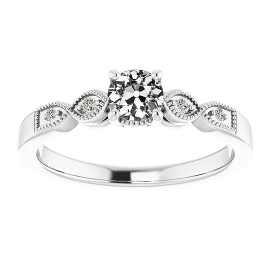 Round Old Miner Real Diamond Wedding Ring Gold Prong Set 1.50 Carats