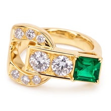 Round Old Miner Real Natural Earth Mined Diamond Ring With Emerald 2.75 Carats