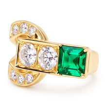 Round Old Miner Real Natural Earth Mined Diamond Ring With Emerald 2.75 Carats
