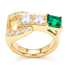 Round Old Miner Real Natural Earth Mined Diamond Ring With Emerald 2.75 Carats
