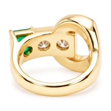 Round Old Miner Real Natural Earth Mined Diamond Ring With Emerald 2.75 Carats
