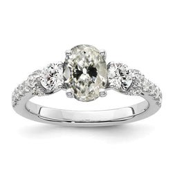 Round & Oval Old Cut Natural Diamond Engagement Ring Prong Set 5.50 Carats