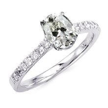 Round & Oval Old Cut Natural Diamond Ring With Accents Gold 6 Carats