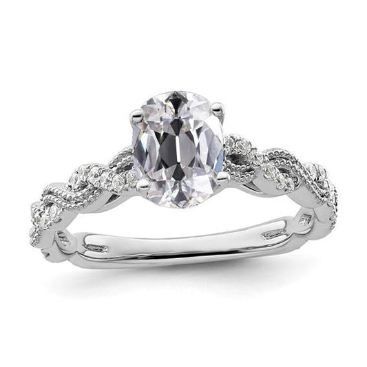 Round & Oval Old Mine Cut Natural Diamond Ring Infinity Pave Set 4.50 Carats