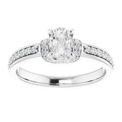 Round & Oval Old Miner Natural Diamond Ring With Accents Prong Set 4.75 Carats