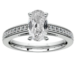 Round & Oval Old Miner Natural Diamond Wedding Ring 7 Carat 14K Gold Prong Set