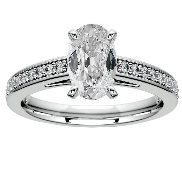 Round & Oval Old Miner Natural Diamond Wedding Ring 7 Carat 14K Gold Prong Set