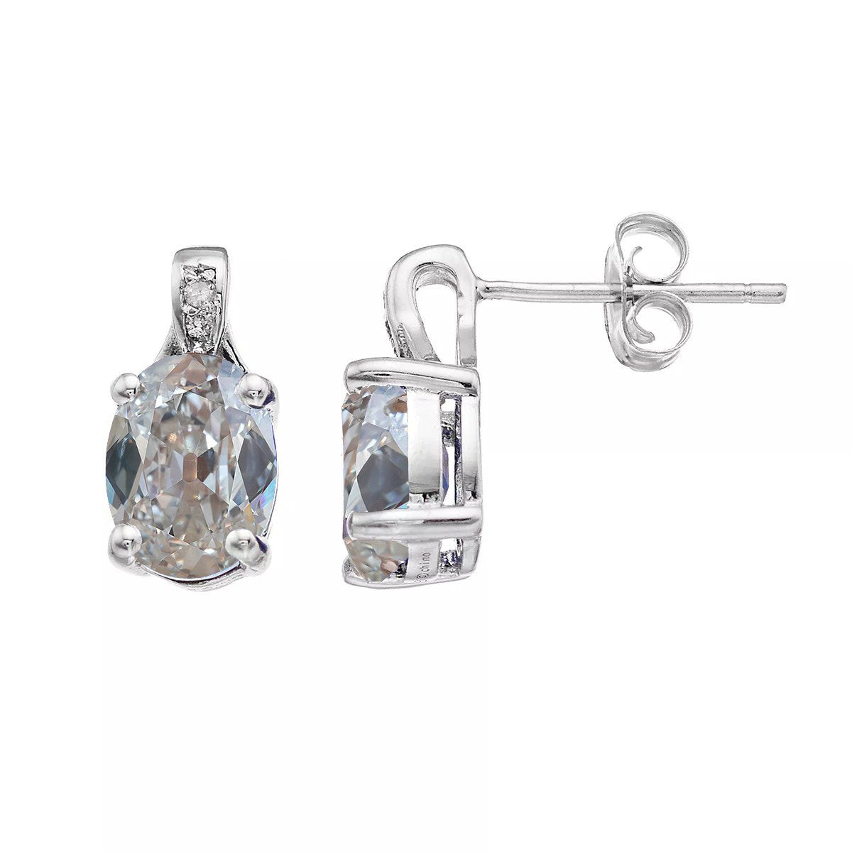 Round & Oval Old Miner Real Natural Earth Mined Diamond Stud Earrings 5.50 Carats Push Backs