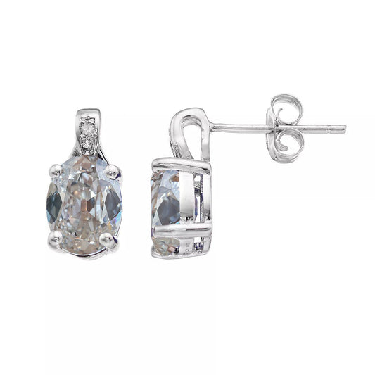Round & Oval Old Miner Real Diamond Stud Earrings 5.50 Carats Push Backs