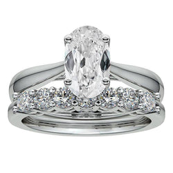 Round & Oval Old Miner Real Diamond Wedding Ring Set 6.50 Carats
