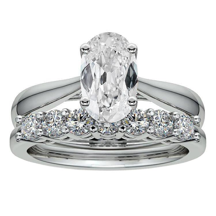Round & Oval Old Miner Real Diamond Wedding Ring Set 6.50 Carats