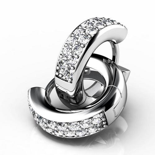  Set Natural Diamond Women Hoop Earring White Gold 4.80 Carats