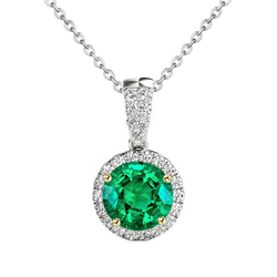 GIA-Certified Stone Pendant Necklace – Emerald 1.50 ct 14 Karat