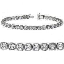 Round Prong Set Genuine Diamond Tennis Bracelet 7.20 Carats White Gold 14K