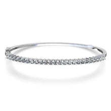 Round Prong Set Real Diamond Bangle White Gold 14K 3 Carats