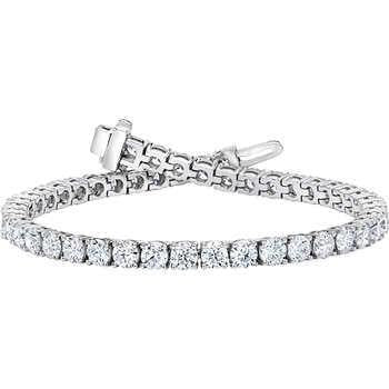 Round Real Brilliant Diamond Tennis Bracelet 9 Carats Women Jewelry