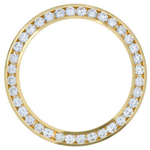 Round Real Custom Diamond Bezel To Fit Rolex Date 34 Mm Watch 3.5 Carats
