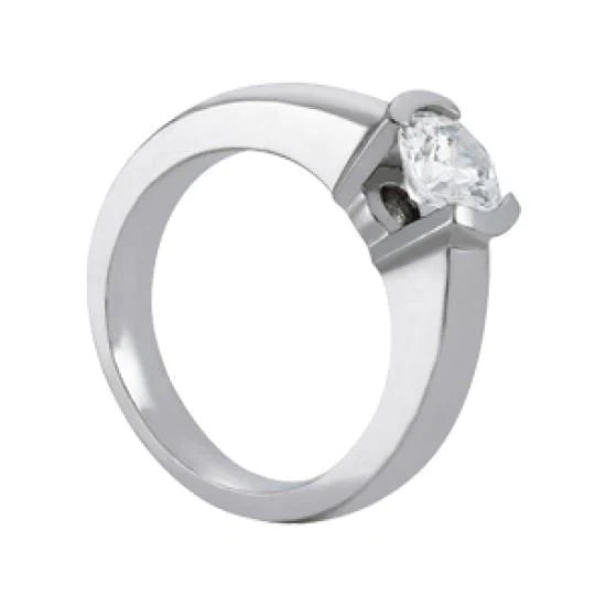 Round Real Diamond 1 Carat Solitaire Ring White Gold 14K